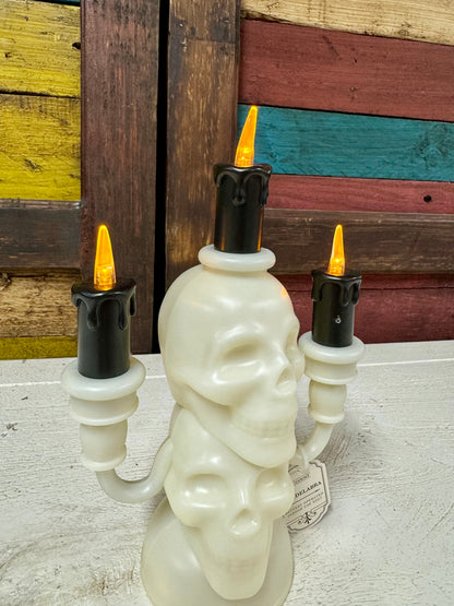 Halloween Light Up Skeleton Candelabra