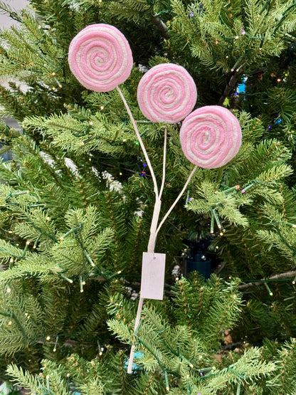 19 Inch Pink And White Chenille Candy Spray