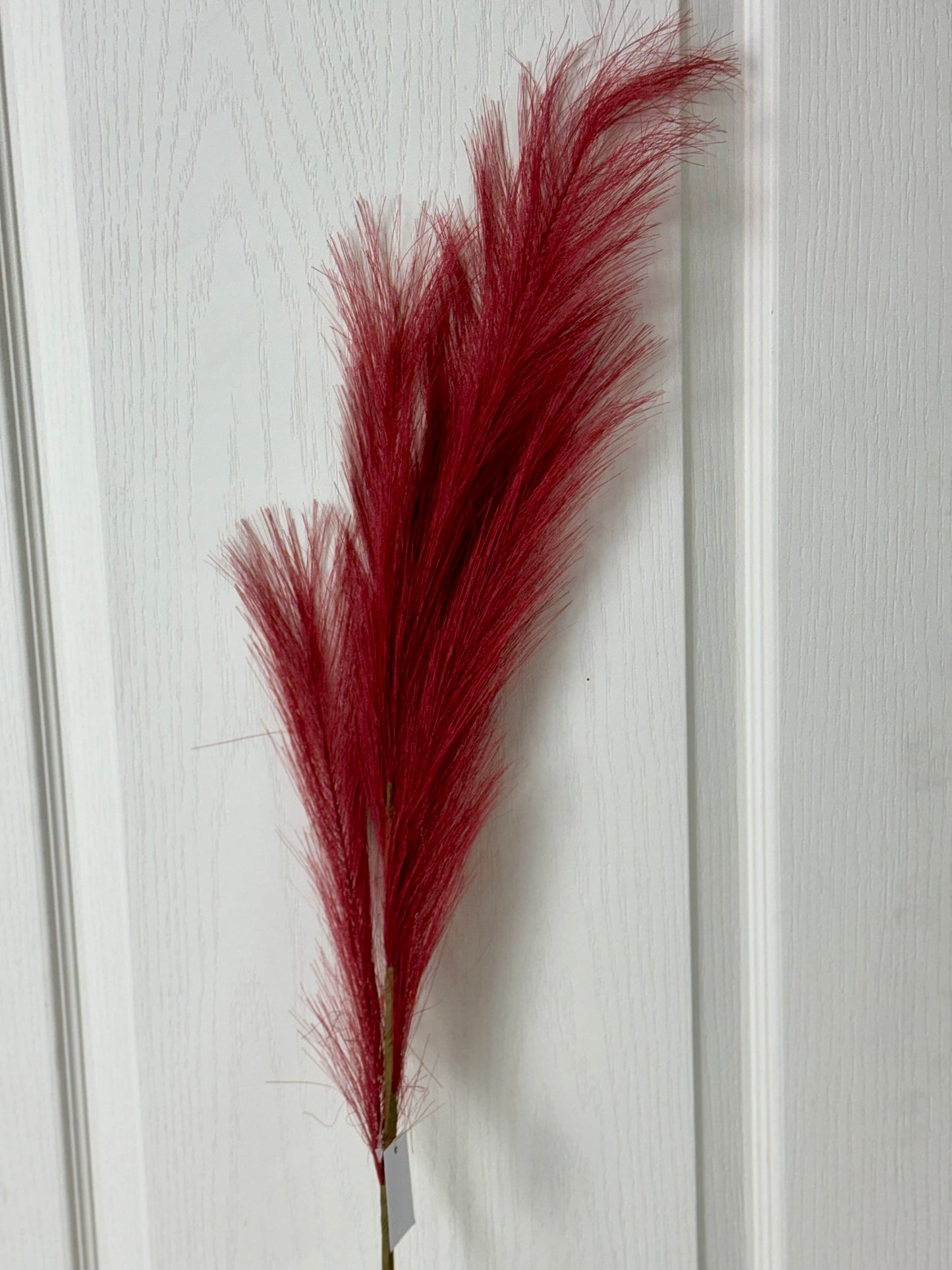 32.75 Inch Burgundy Fabric Grass Plume Spray