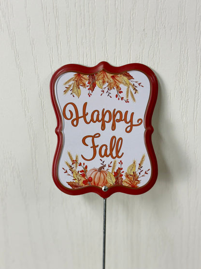 16 Inch Embossed Fall Sign Pick