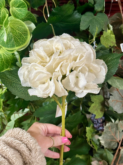 17.5 Inch Cream Hydrangea Stem