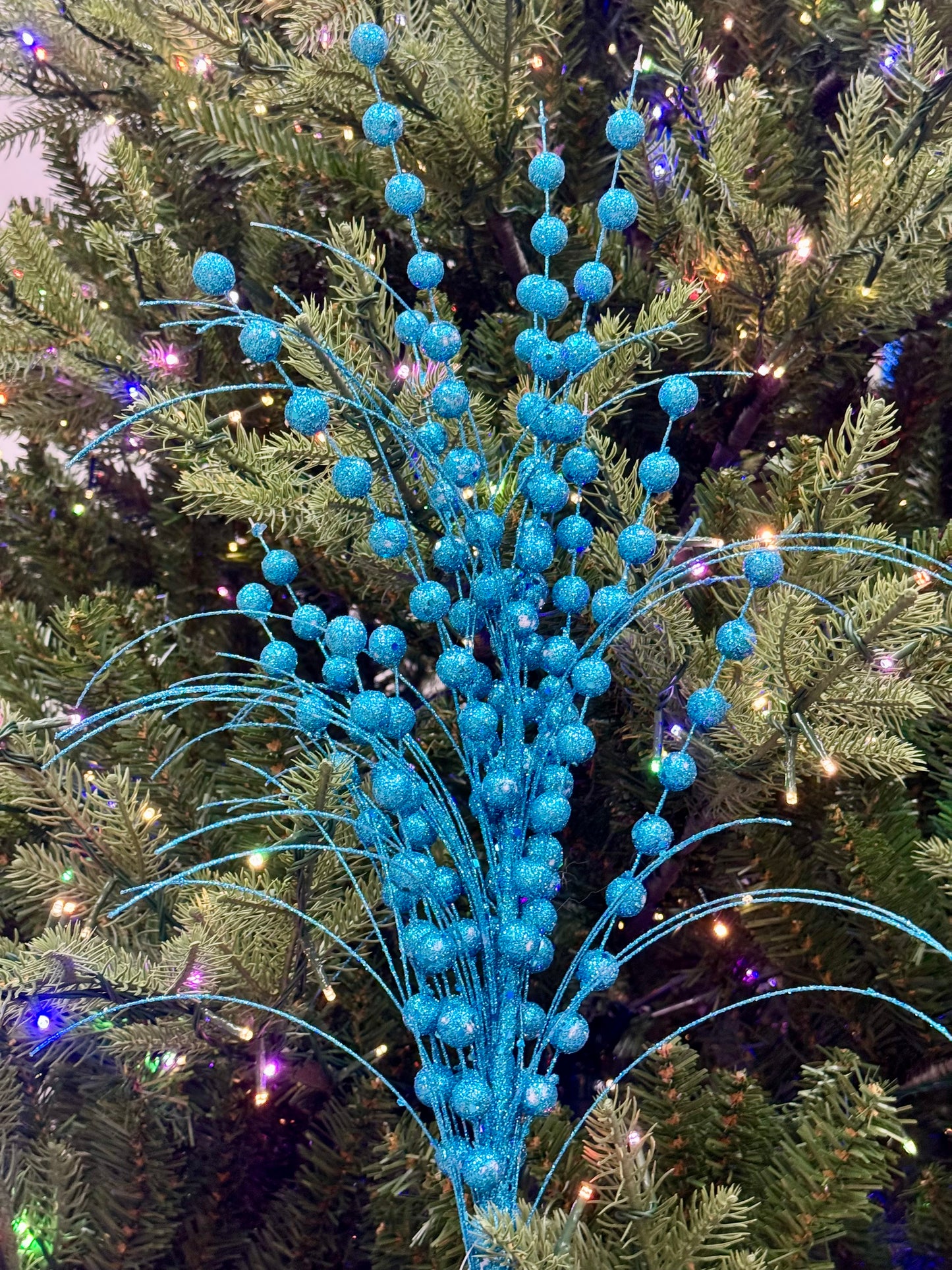 28 Inch Blue Glitter Ball Spray