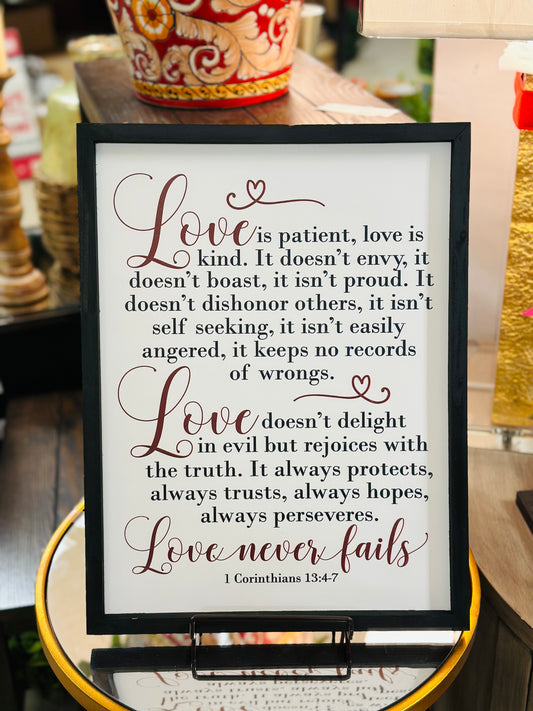 Love Is Patient Wood Wall Sign