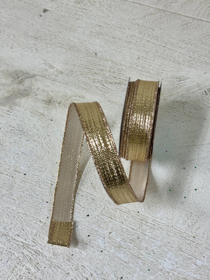 7/8 Inch By 10 Yard Champagne Gold Ribbon
