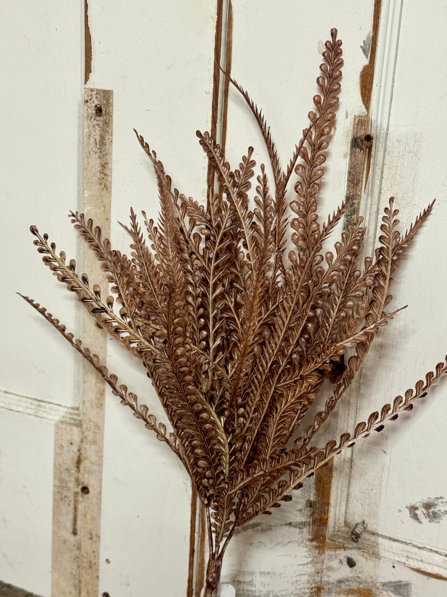 17.5 Inch Brown And White Wash Bead Grass Bush