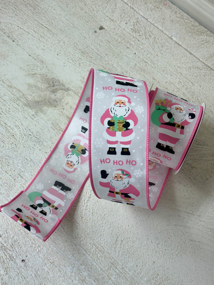 2.5 Inch By 10 Yard Pastel Santa Claus Ribbon
