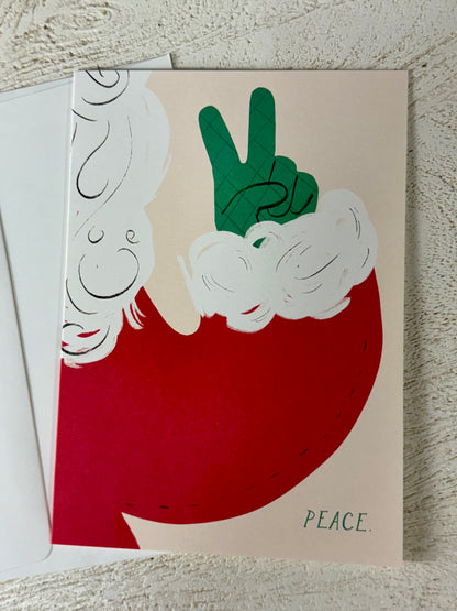 Minted Greeting Card Peace Santa