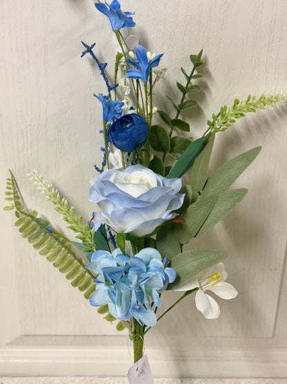 19 Inch Blue Rose Hydrangea Flower Spray