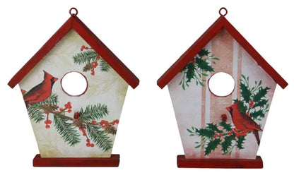 8 Inch Cardinal Birdhouse Decor Two Styles