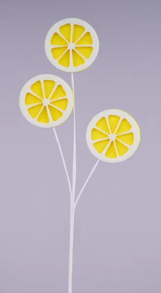 16 Inch Yellow And White Lemon Slice Spray