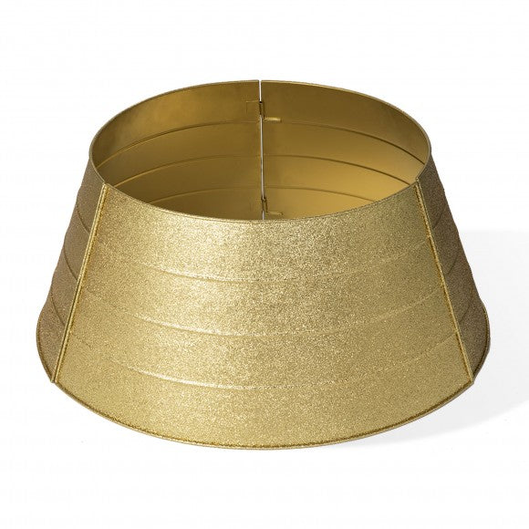 Glitzhome 25.75 Gold Metal Glitter Tree Collar