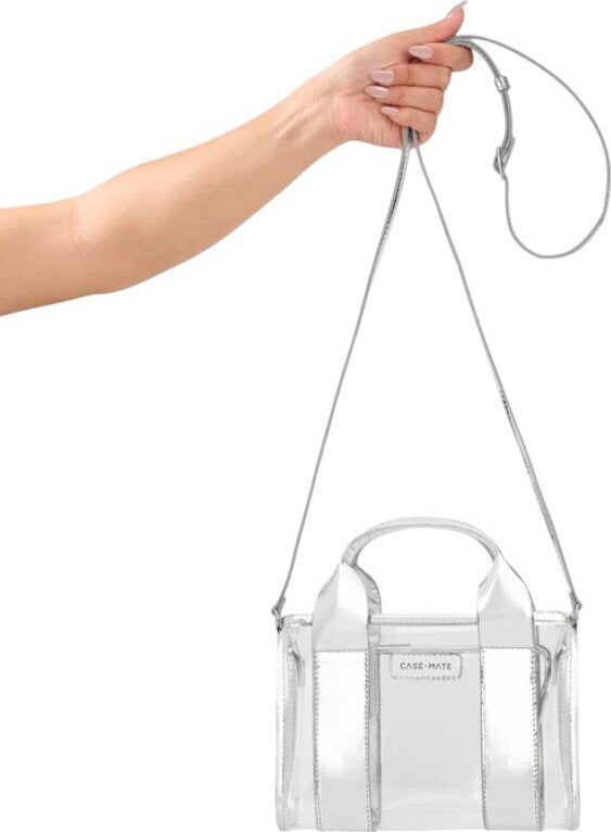 Case Mate Jelly Stadium Bag Silver Chrome And Clear
