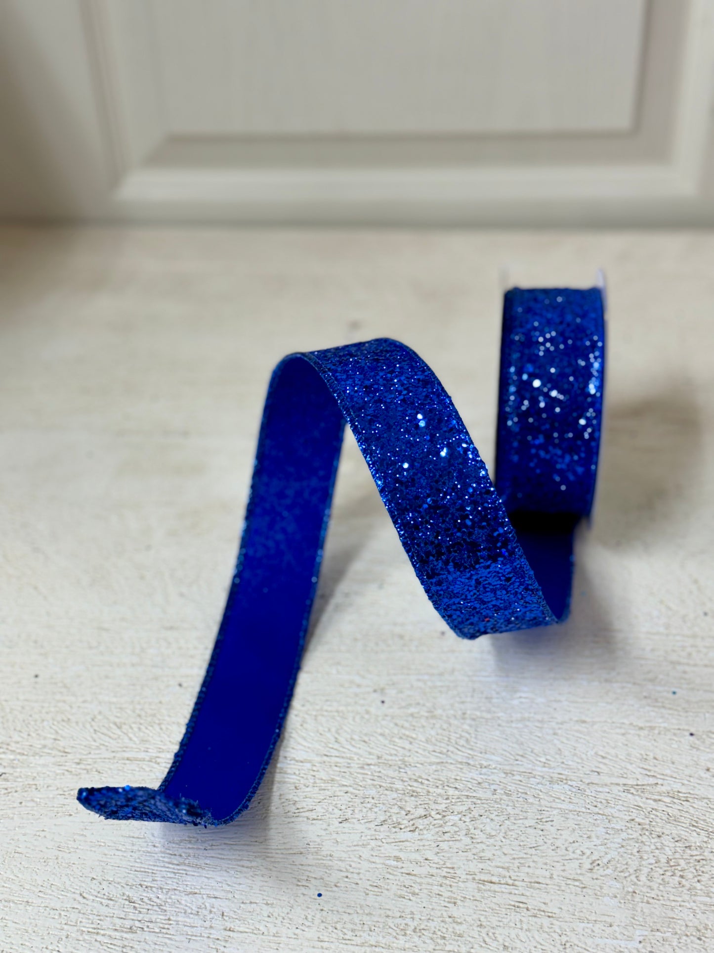 1.5 Inch By 10 Yard Royal Blue Large Glitter Ribbon