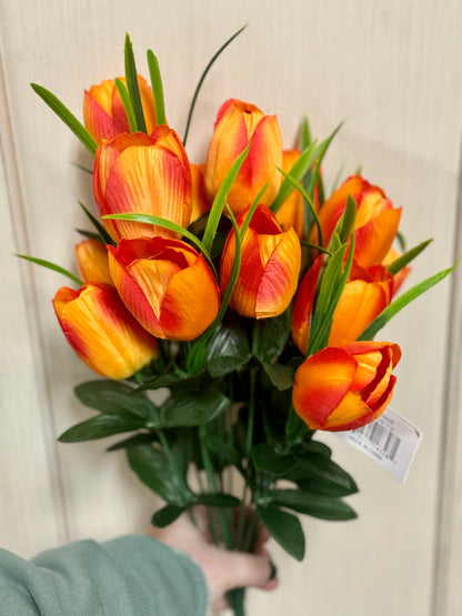 19 Inch Orange Tulip Floral Bush