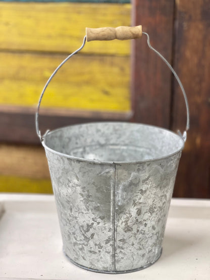 Small Galvanized Metal Bucket With Handle
