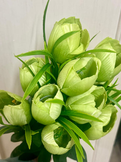 19 Inch Green Tulip Floral Bush