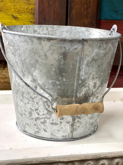 Small Galvanized Metal Bucket With Handle