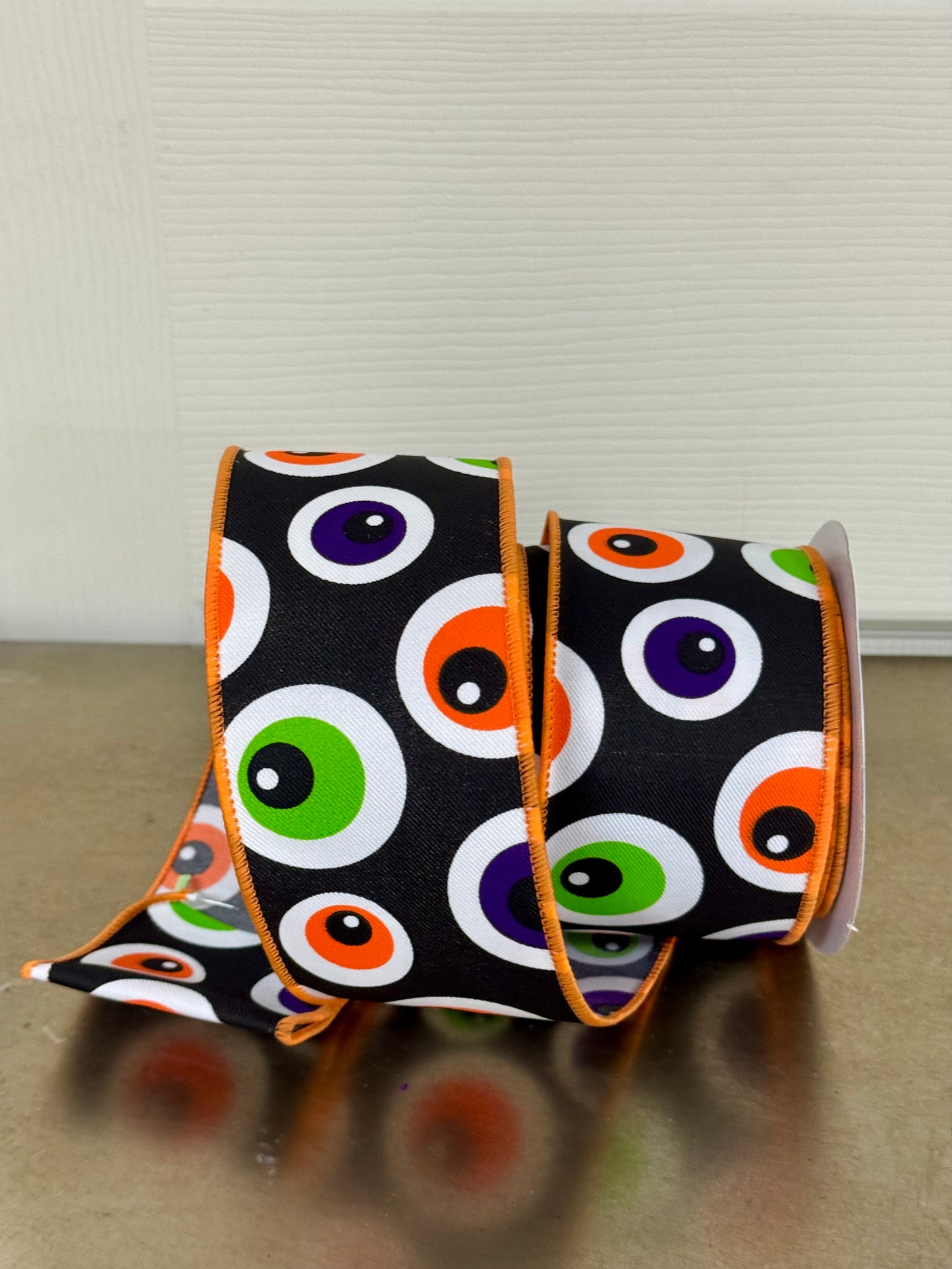 2.5 Inch By 10 Yard Black Eyeball Ribbon