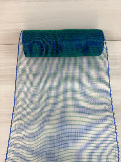 10 Inch By 10 Yards Peacock Blue Two Tone Mesh