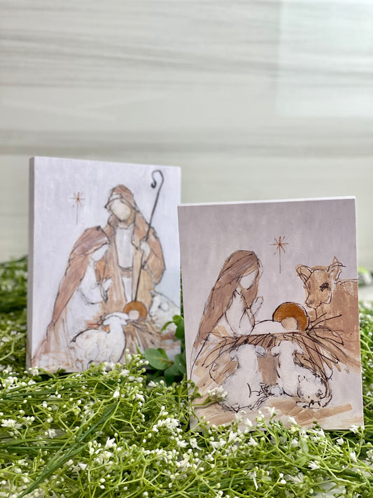 Nativity Scene Light Up Frame Decor Two Styles
