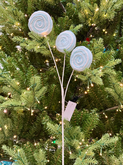 19 Inch Blue And White Chenille Candy Spray