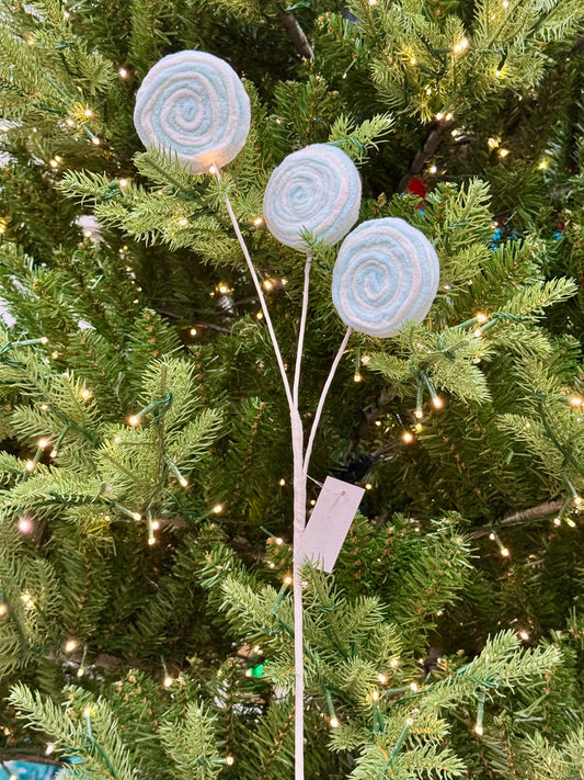 19 Inch Blue And White Chenille Candy Spray