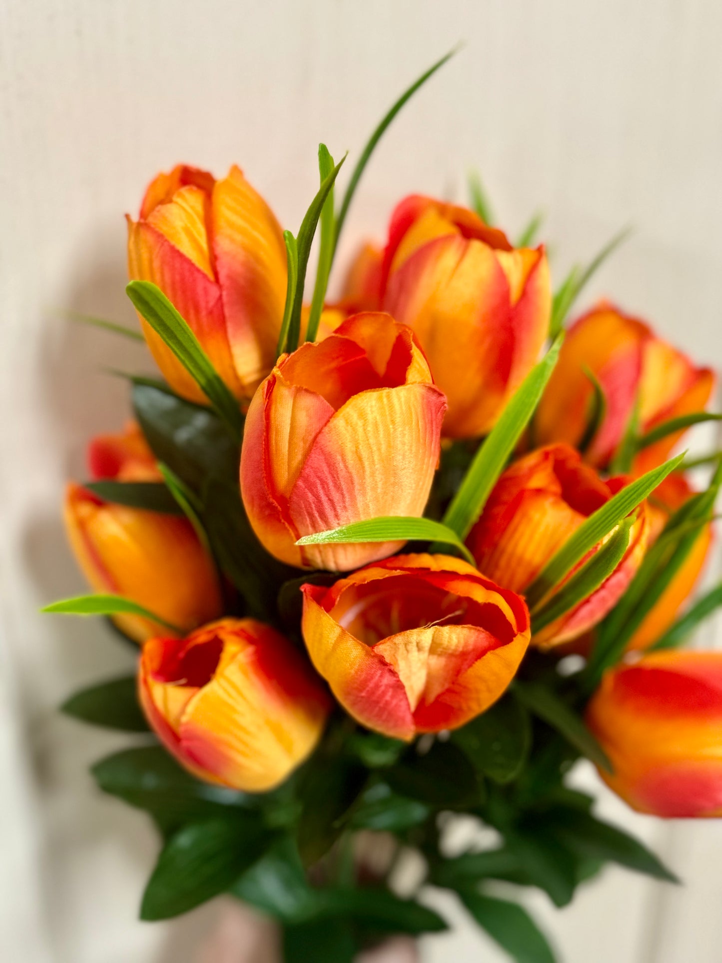 19 Inch Orange Tulip Floral Bush