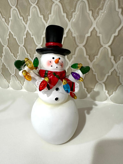 8.2 Inch Lighted Resin Snowman