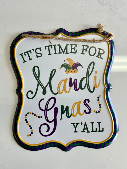 Tin Embossed Mardi Gras Signs Three Styles