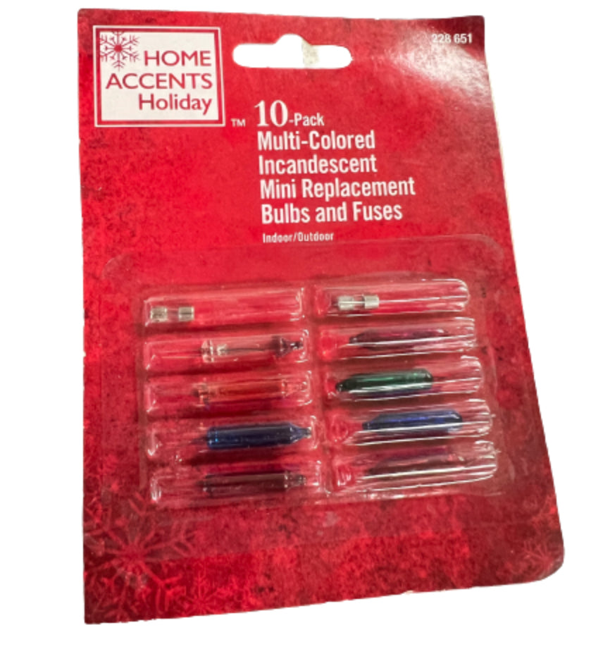 Home Accents Holiday 10-pack Multicolored Incandescent Mini Replacement Bulbs and Fuses