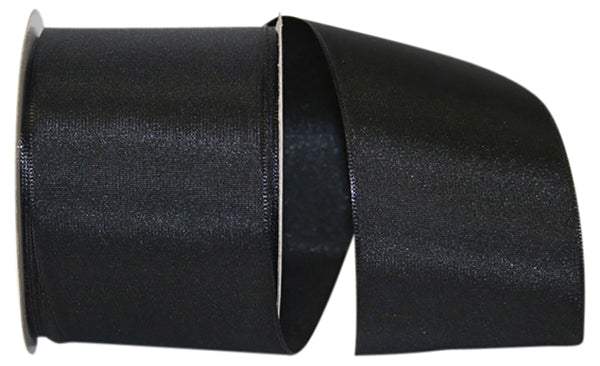 2.5 Inch By 25 Yard Black Taffeta Ribbon