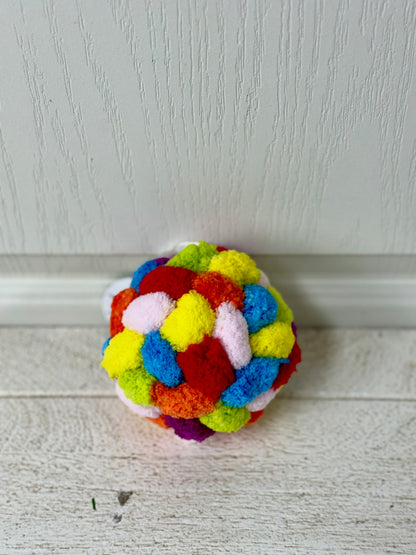 4 Inch Vibrant Multicolor Pom Pom Ornament