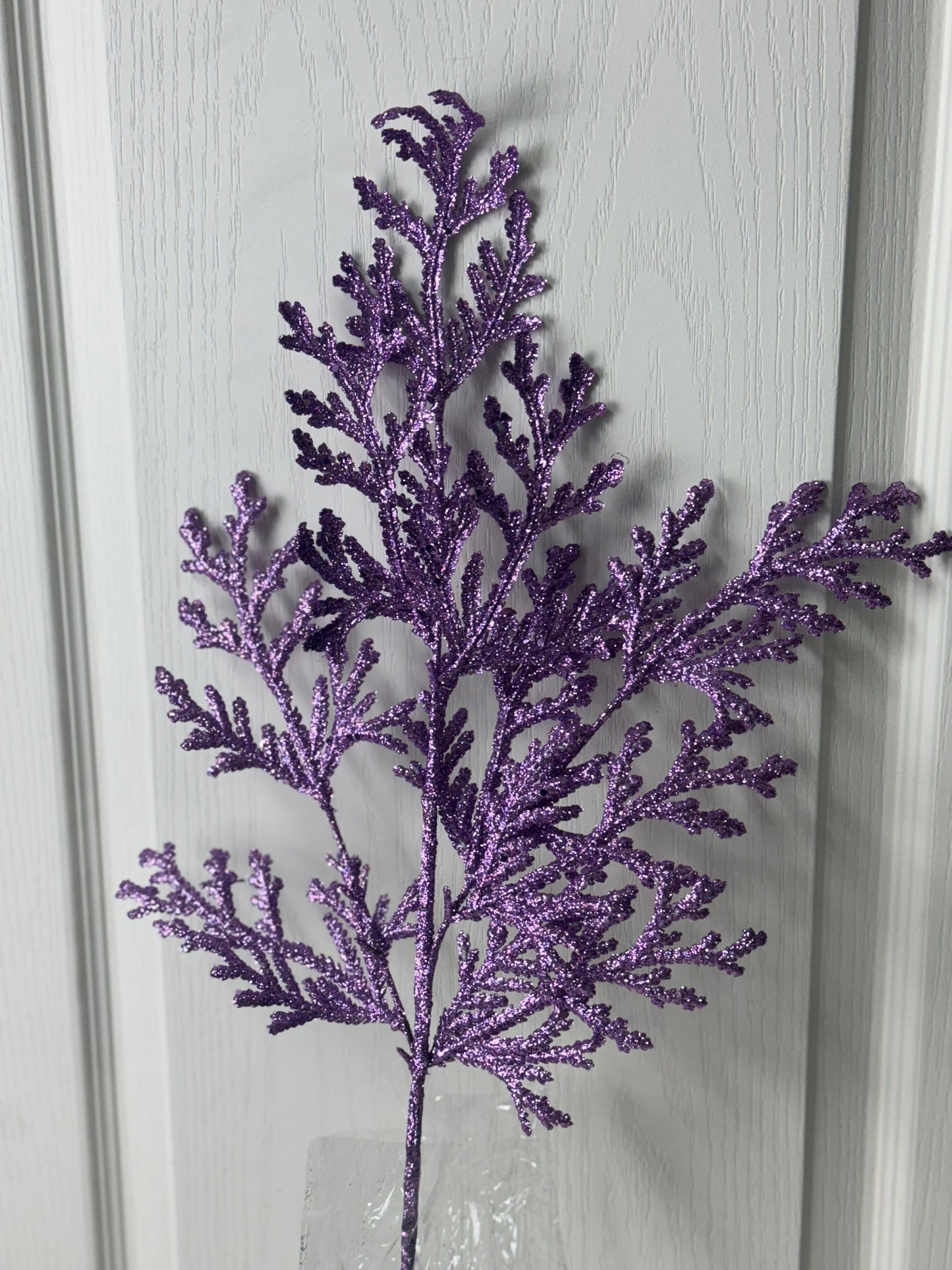 28.5 Inch Purple Glitter Lycopodium Spray