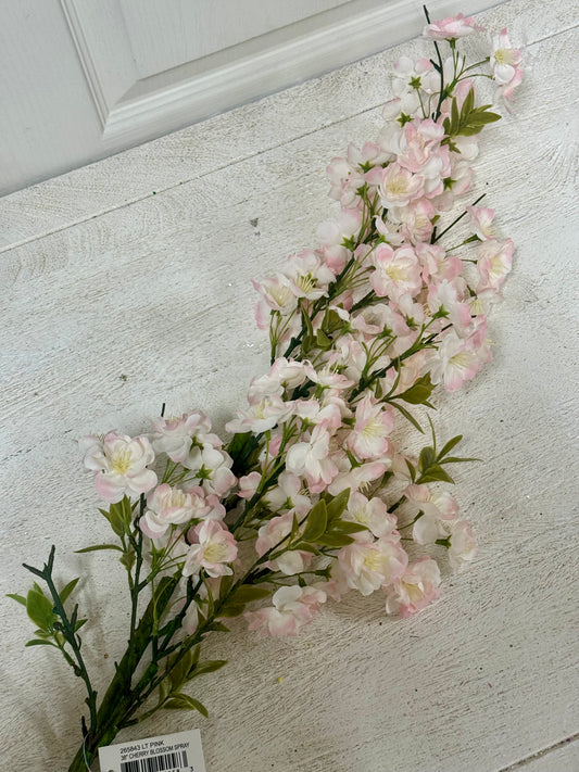 38 Inch Light Pink Cherry Blossom Spray