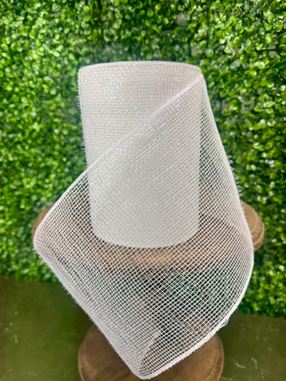 6 Inch by 20 Yard White Glamour Designer Netting