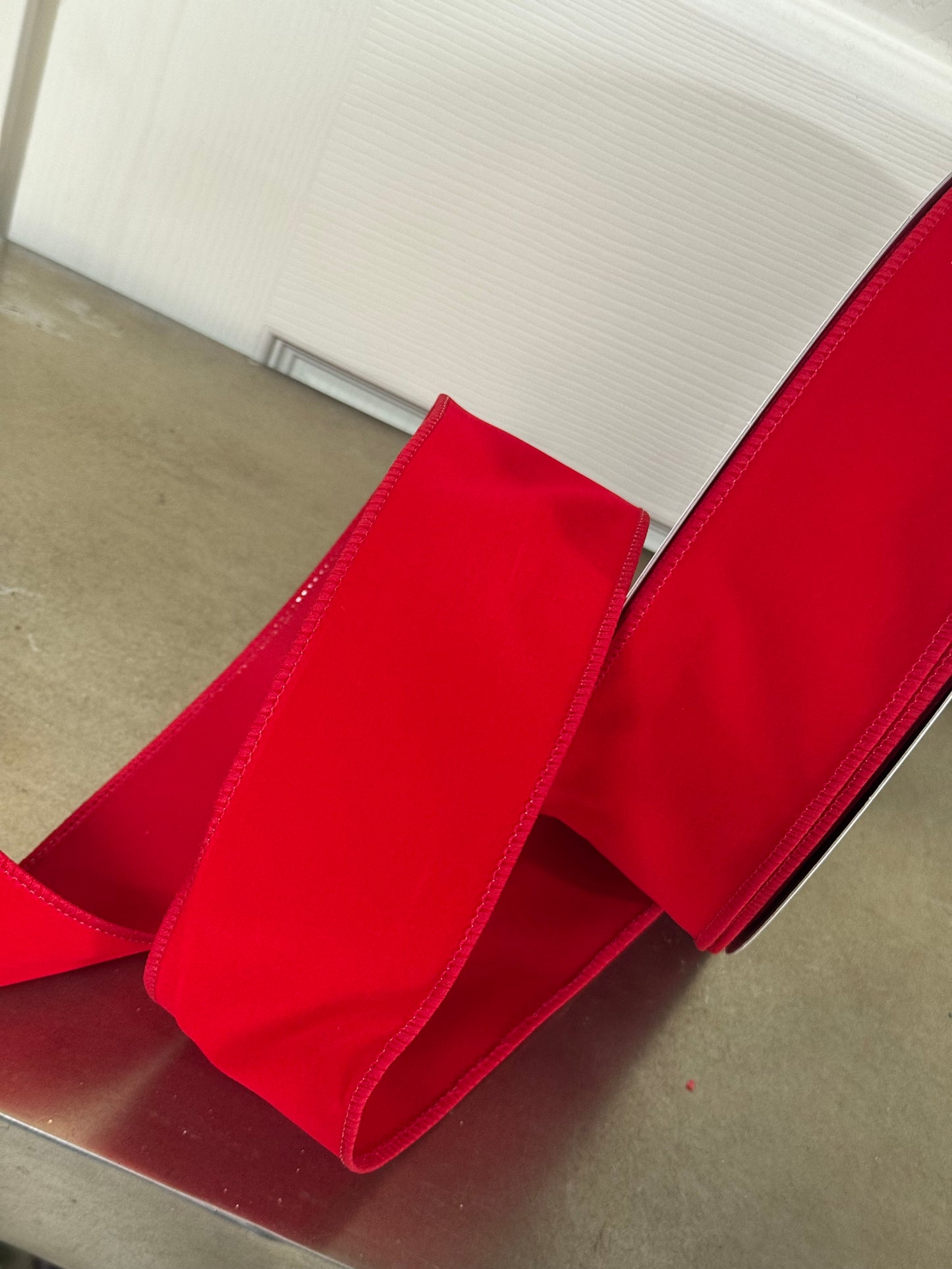 2.5 Inch By 50 Yard Red Indoor Velvet Ribbon