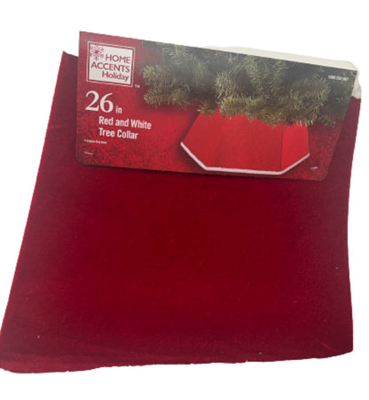 Home Accents Holiday 26in Red and White Tree Collar