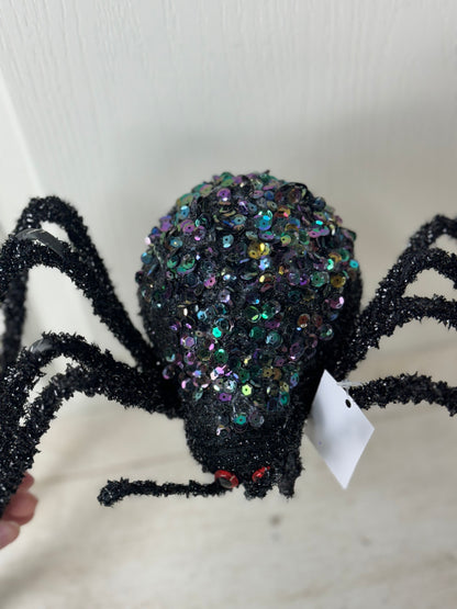 18.5 Inch Black Iridescent Beaded Spider