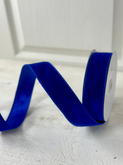 1.5 Inch By 10 Yard Royal Blue Velvet Ribbon With Satin Backing