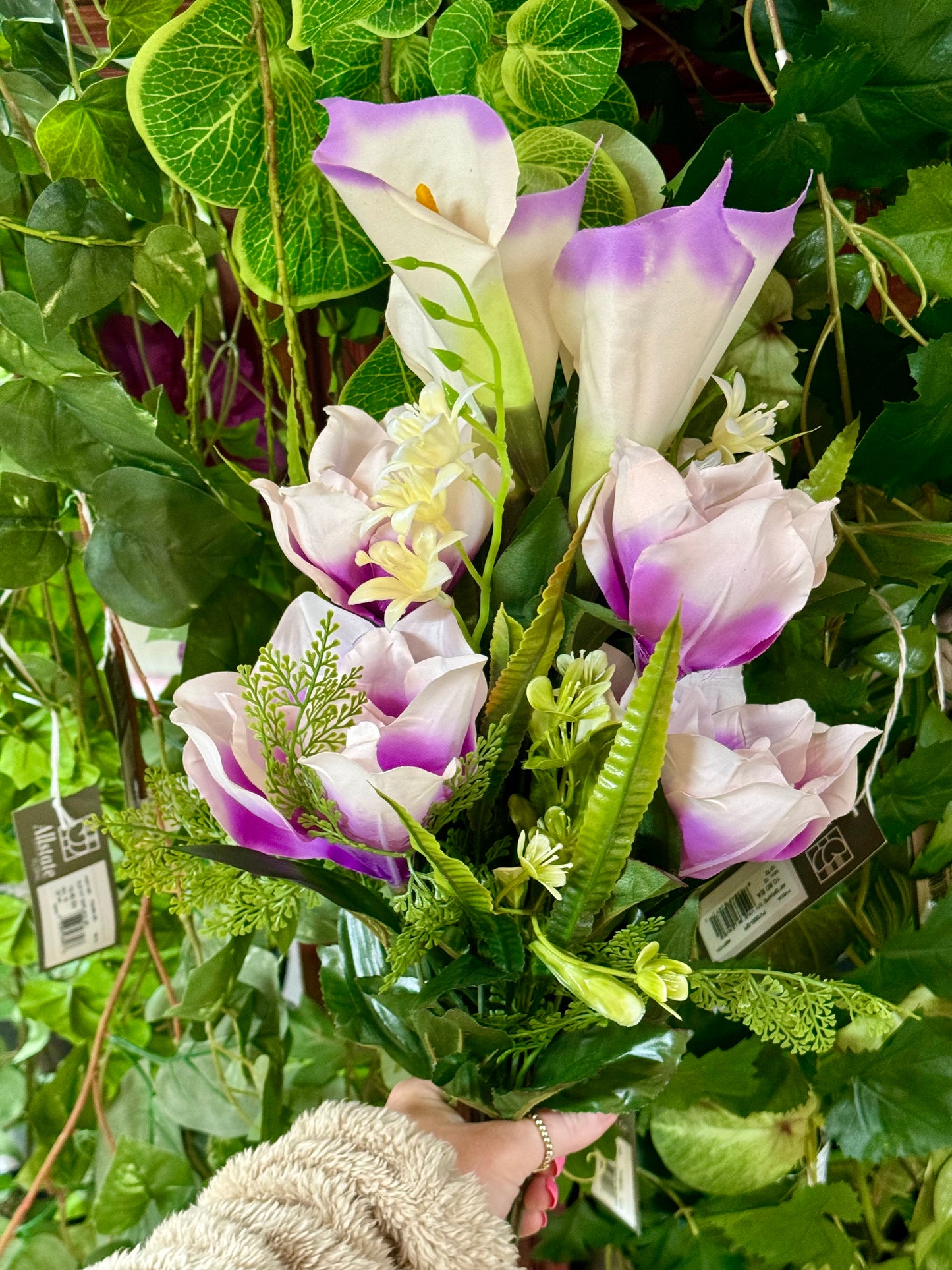 25 Inch Lavender Magnolia And Calla Lily Bush