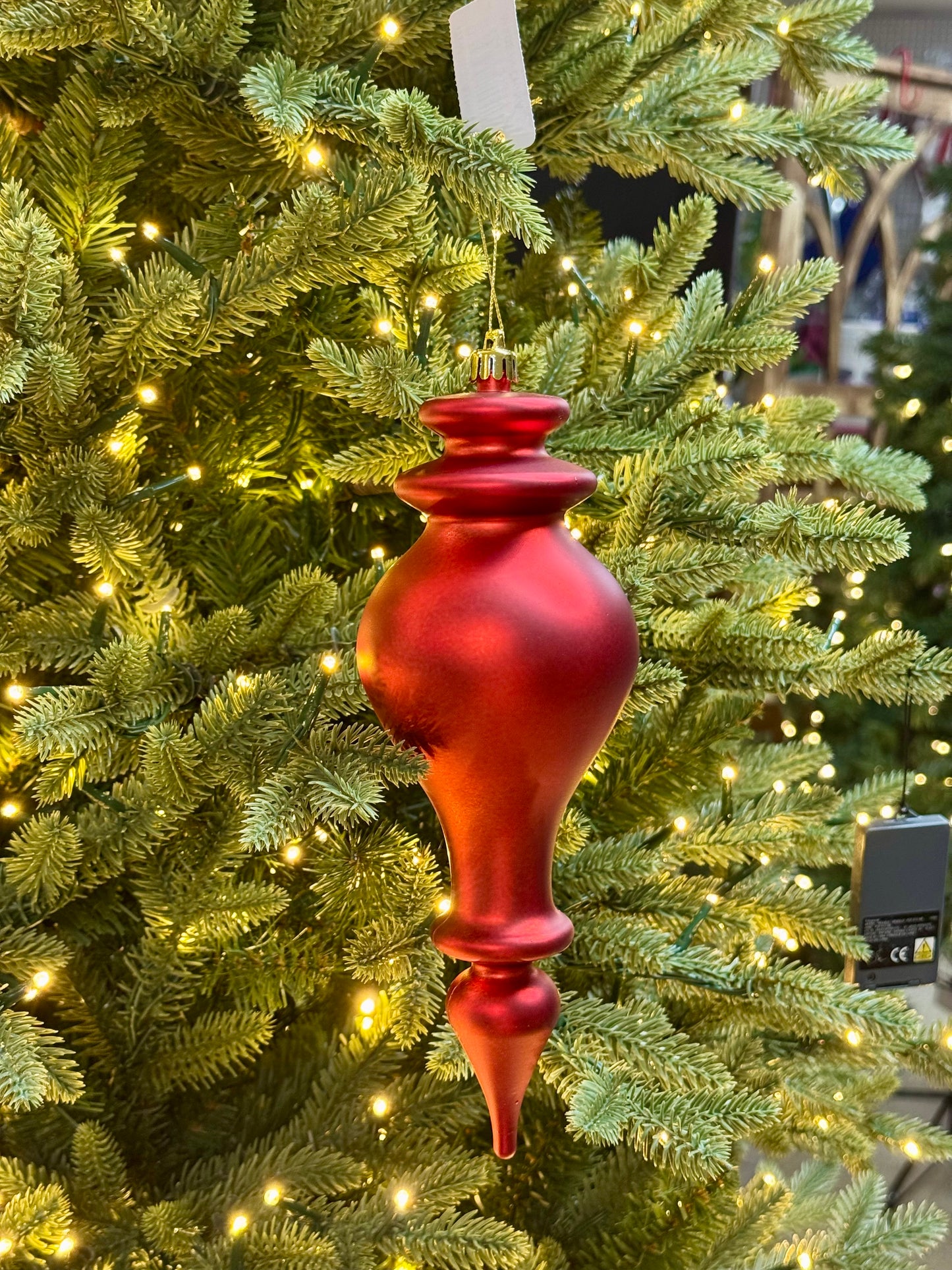 10 Inch Red Shiny Finial Ornament