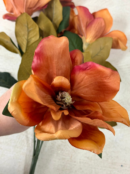 23 Inch Rust Magnolia Floral Bush