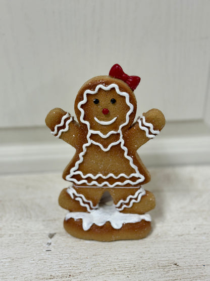 5.9 Inch Resin Gingerbread Figurine Two Styles