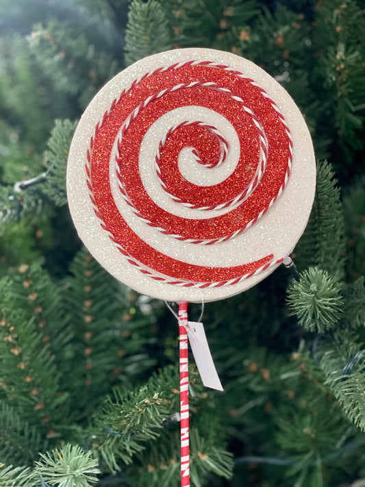 33 Inch Red And White Lollipop Spray