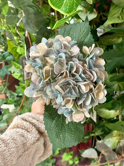 18 Inch Grey And Blue Hydrangea Stem