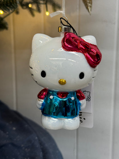 Hello Kitty Glass Christmas Ornament