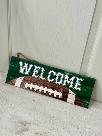 15 Inch Welcome Football Wooden Sign