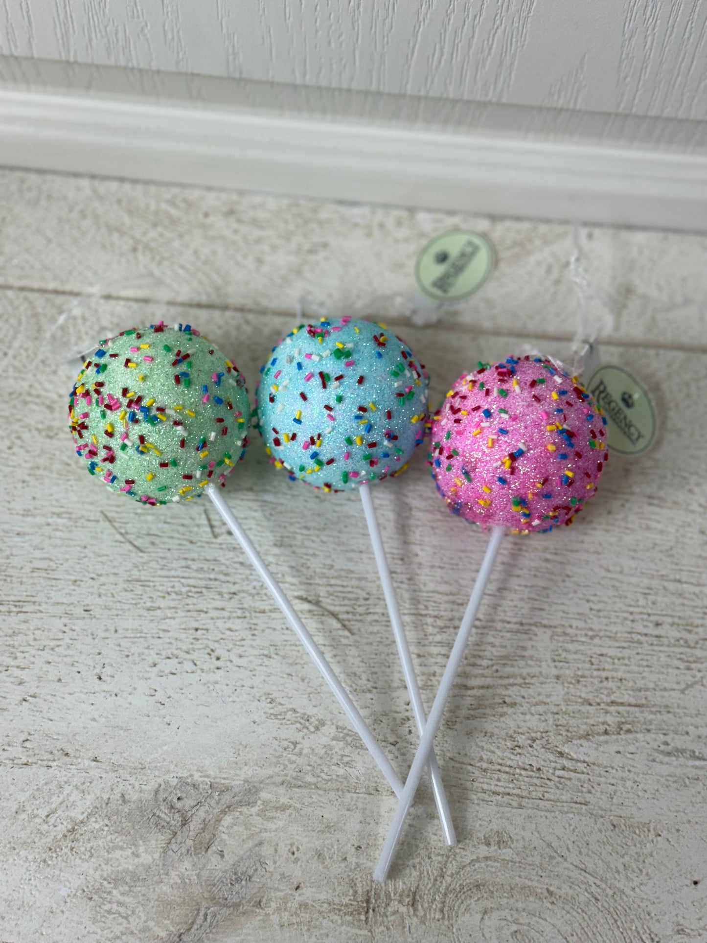 7.5 Inch Plastic Candy Ball Ornament Three Styles