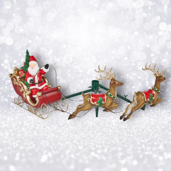 31 inch santa in sleigh tree decor