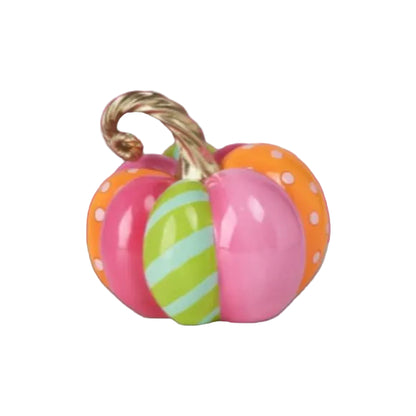 10 Inch Multicolor Stripe Resin Pumpkin